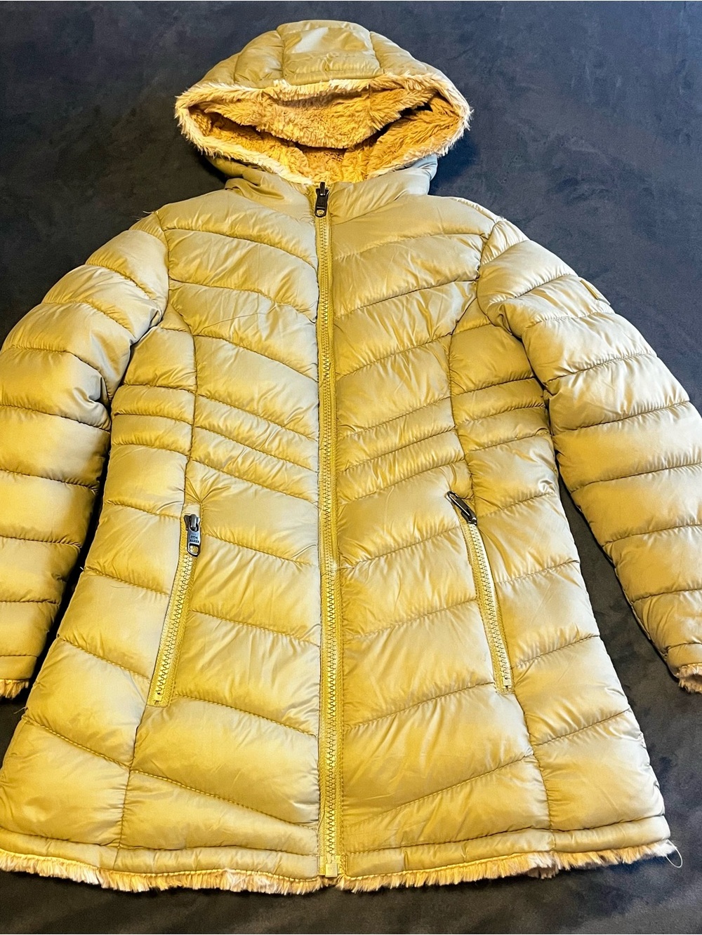 Steve Madden Girls Hooded Quilted Puffer Coat - Sea foam Green